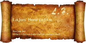 Lajos Henrietta névjegykártya